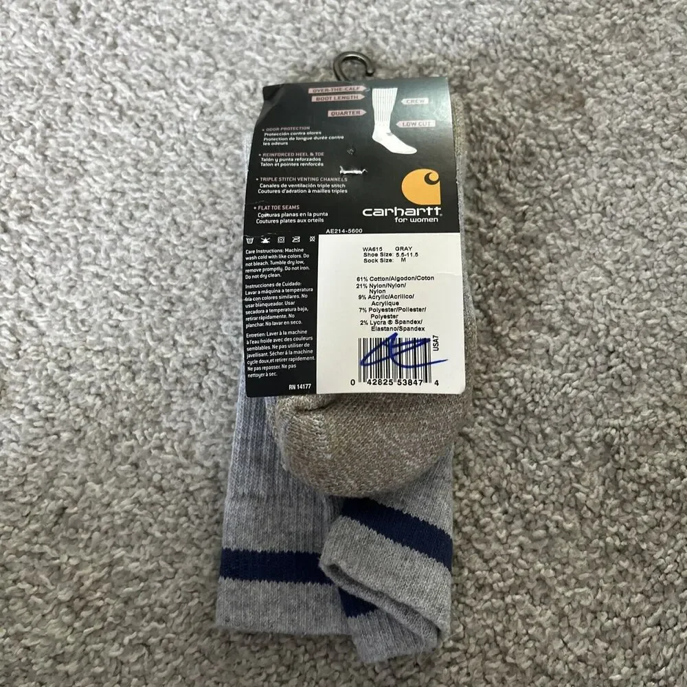 Carhartt All Season Women's Crew  Socks  Reinforced For Steel Toe‎ M